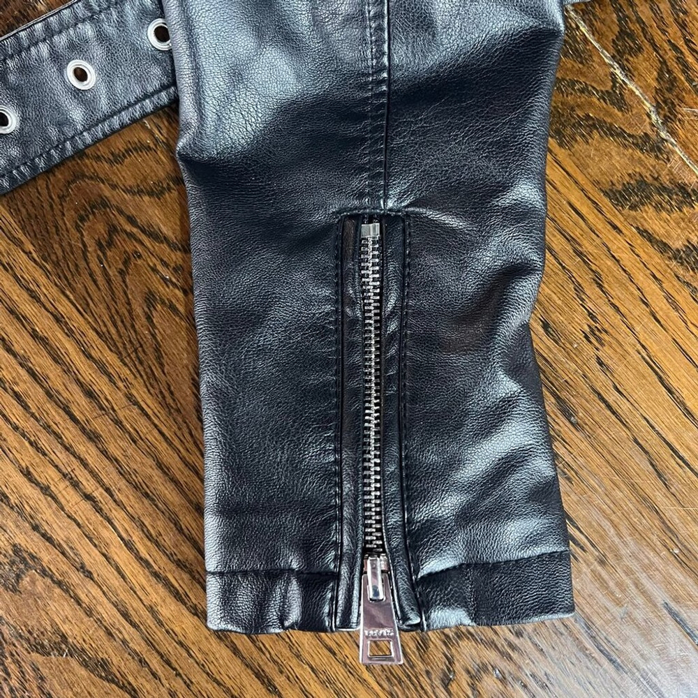 Levi's Women's Belted Faux Leather Moto Jacket Black Size S - Picture 6 of 10